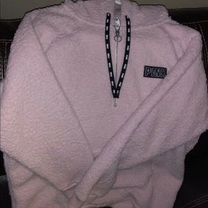 Pink Sherpa Hoodie- Size LARGE
